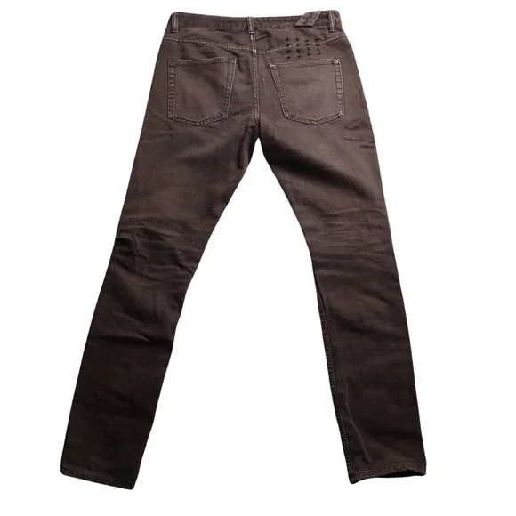 Ksubi‎ Mens Brown Denim Jeans Slim Fit Detailed Stitching Size 32 Rare - Picture 5 of 14